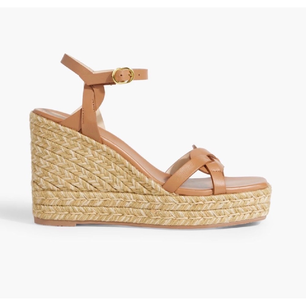 New!‎ Stuart Weitzman Braided Platform Espadrille Wedge Sandal Sz 10 - Picture 2 of 7